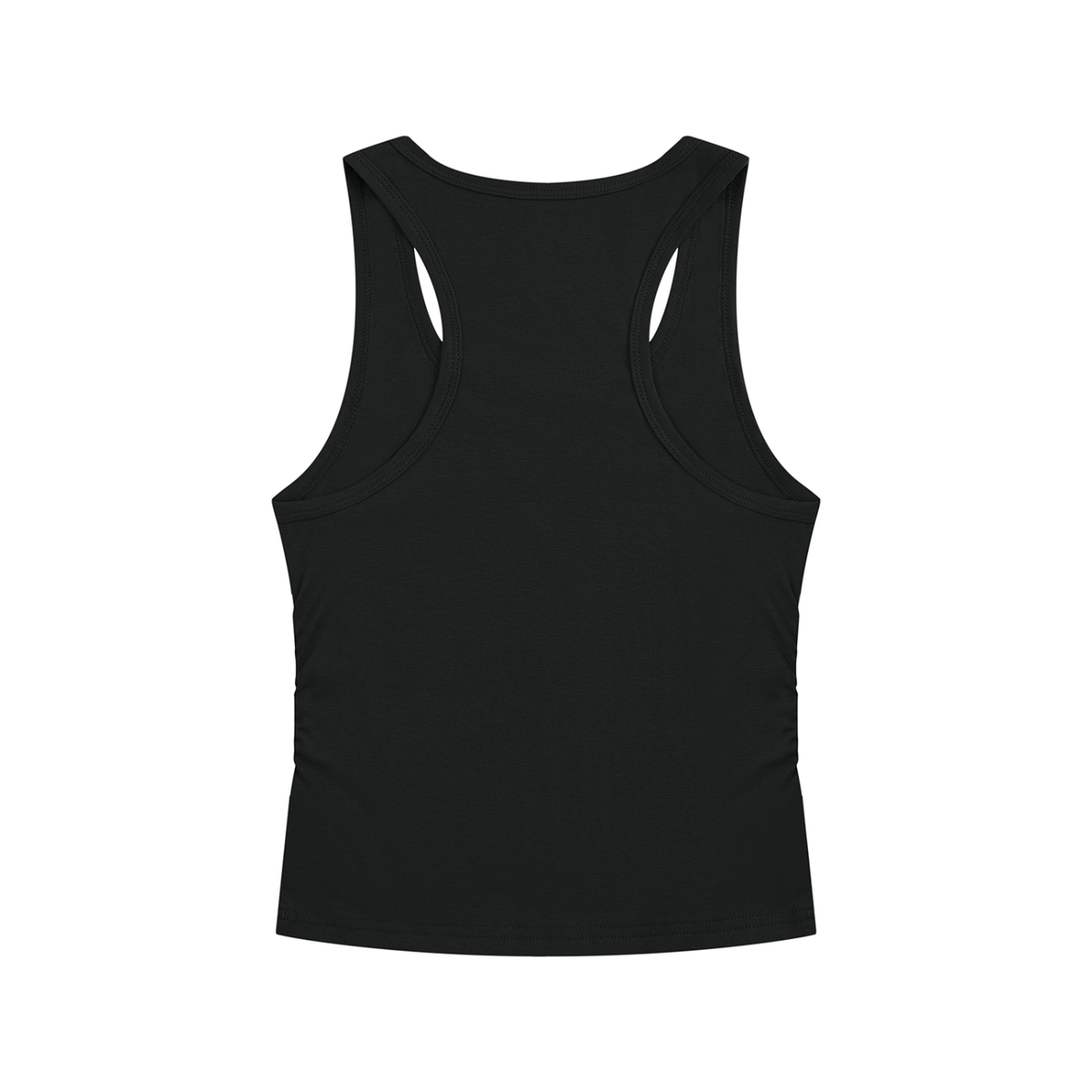 MURAN Ruched Tank Top Black