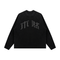 MURAN Waffle Knit Long Sleeve T-shirt Black