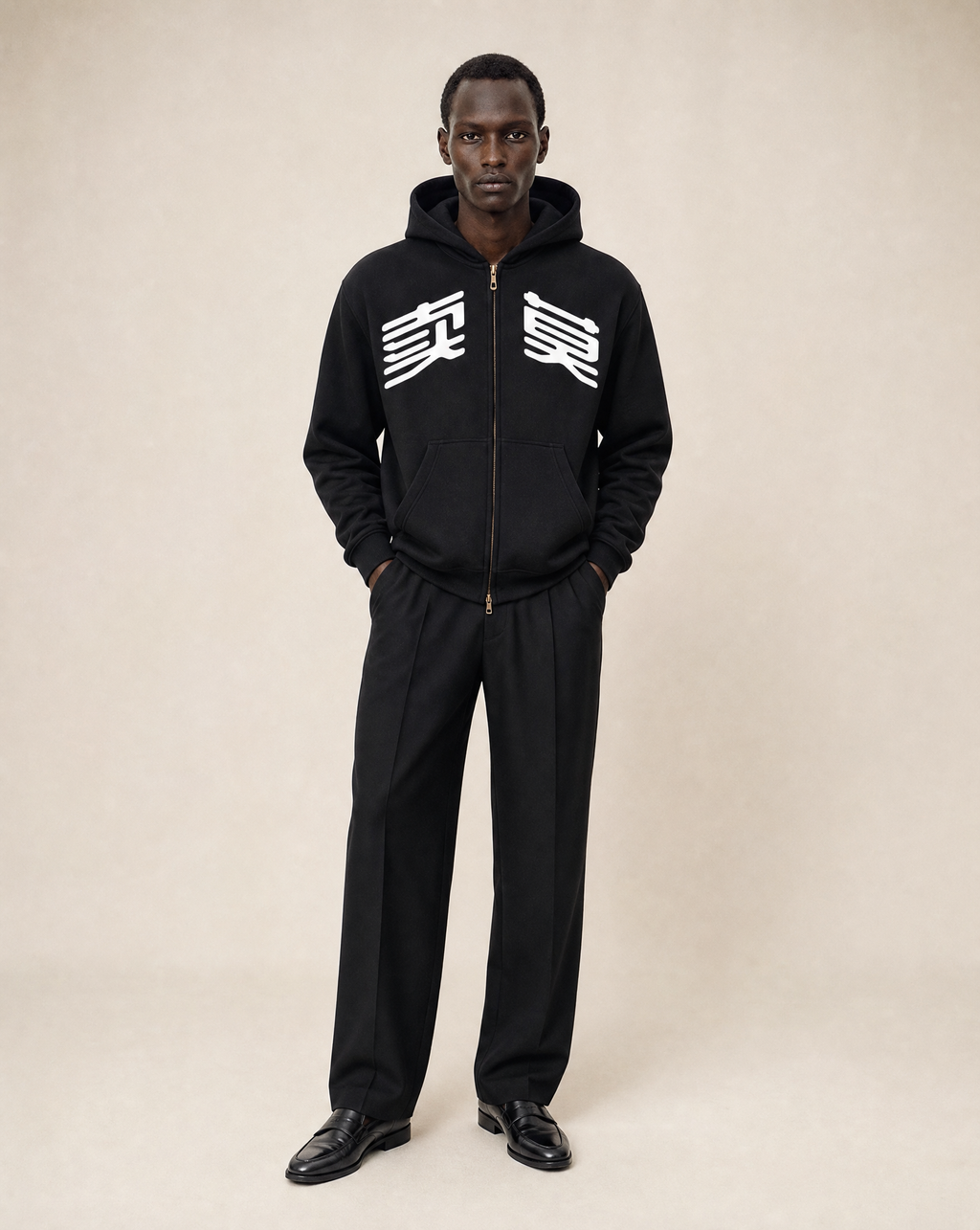 MURAN Boxy Zip-Up Hoodie Grey