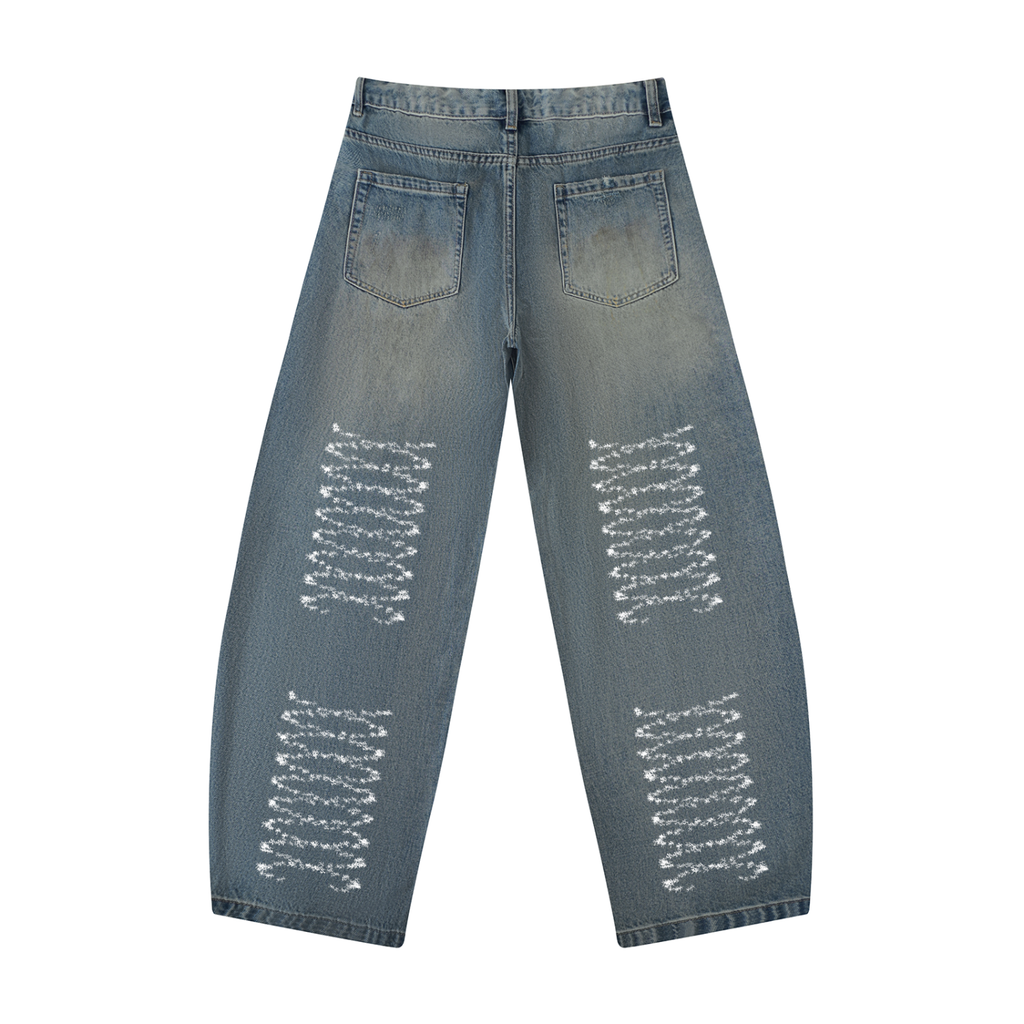 HELIX Distressed Barrel Leg Jeans