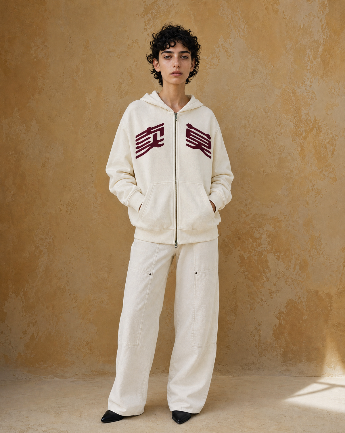MURAN Boxy Zip-Up Hoodie Grey