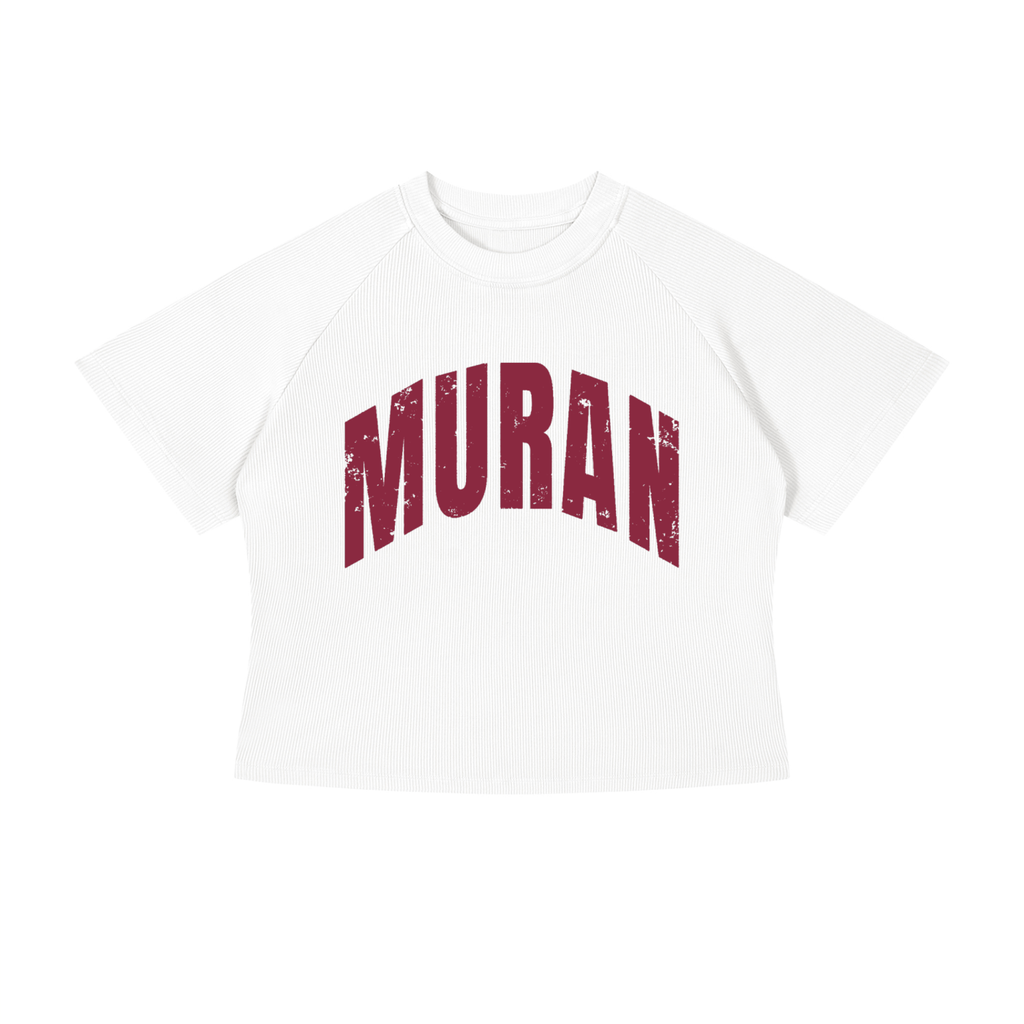 MURAN Logo Crop T-Shirt White