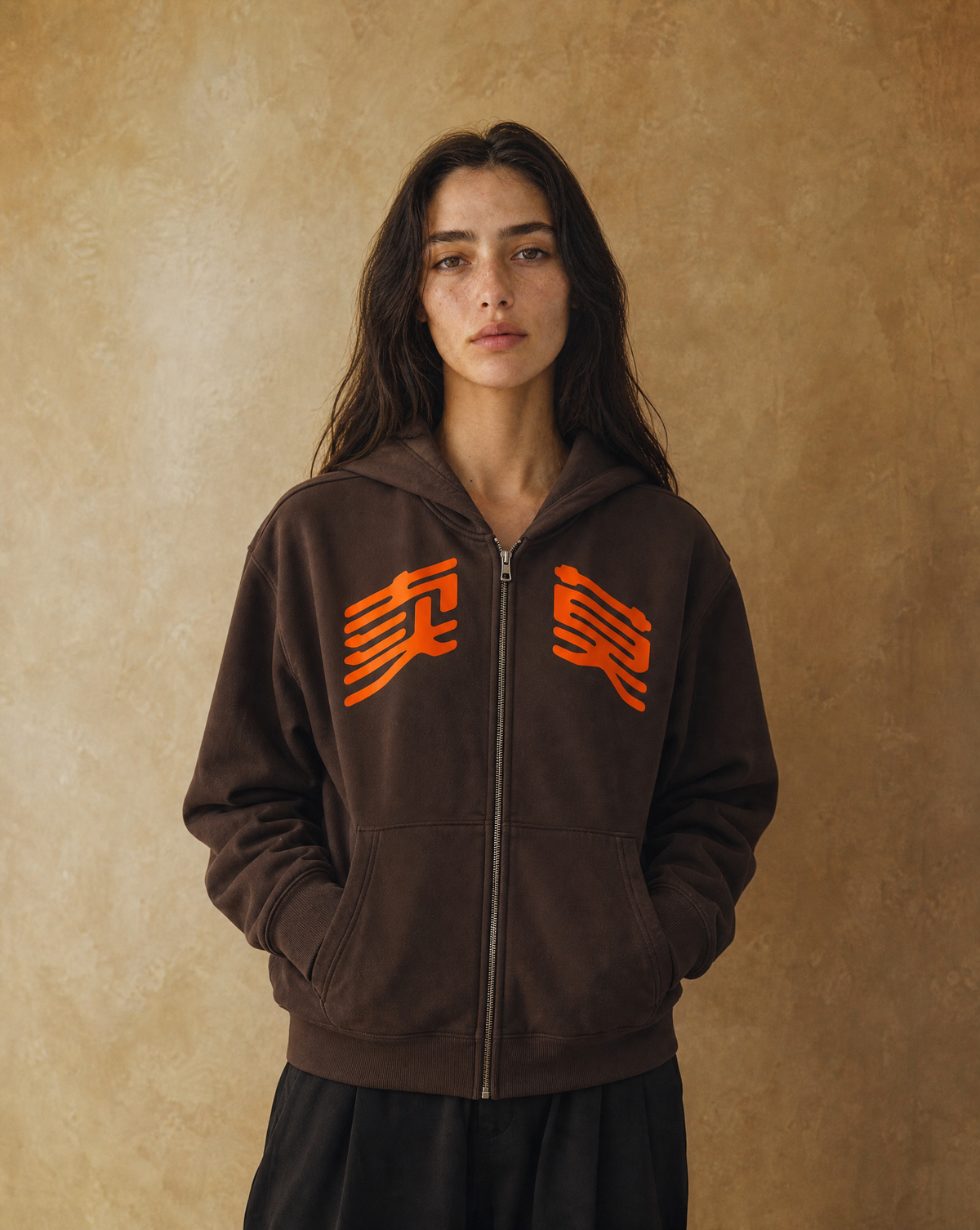 MURAN Boxy Zip-Up Hoodie Grey