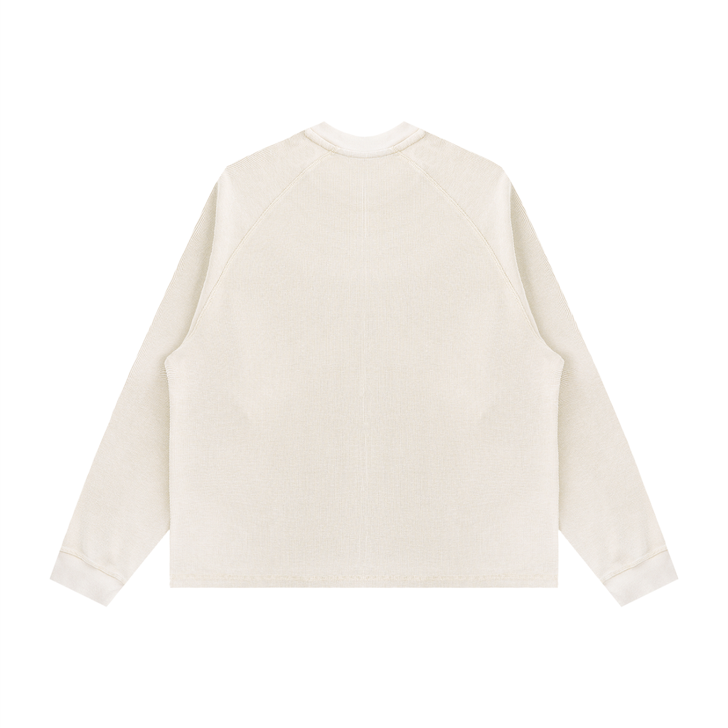 MURAN Waffle Knit Long Sleeve T-shirt Apricot
