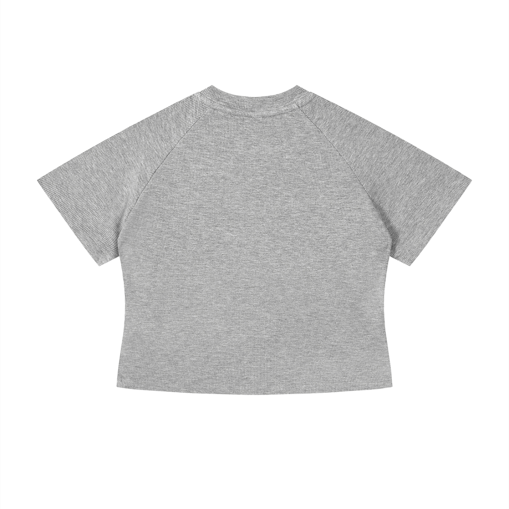 MURAN Logo Crop T-Shirt Grey