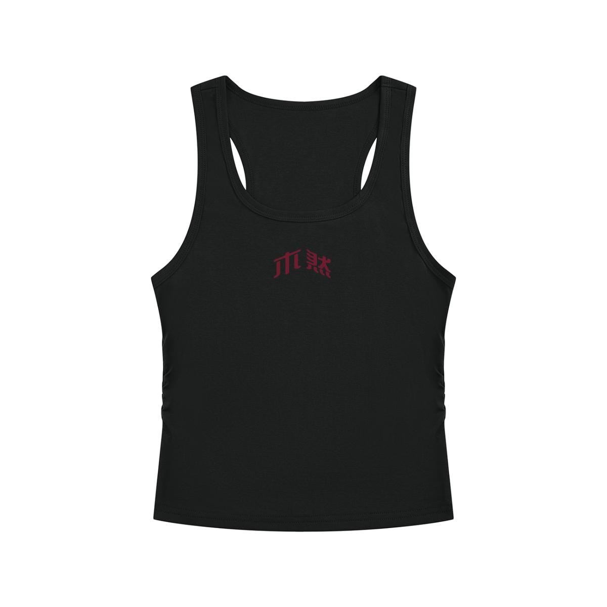 MURAN Ruched Tank Top Black