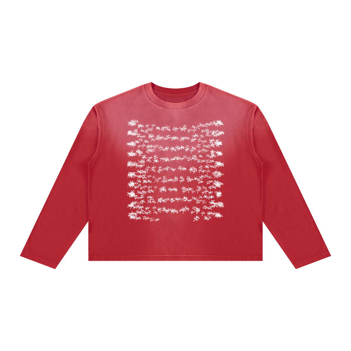 SUNFADE Boxy Long Sleeve T-Shirt Red
