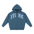 MURAN Boxy Zip-Up Hoodie Blue