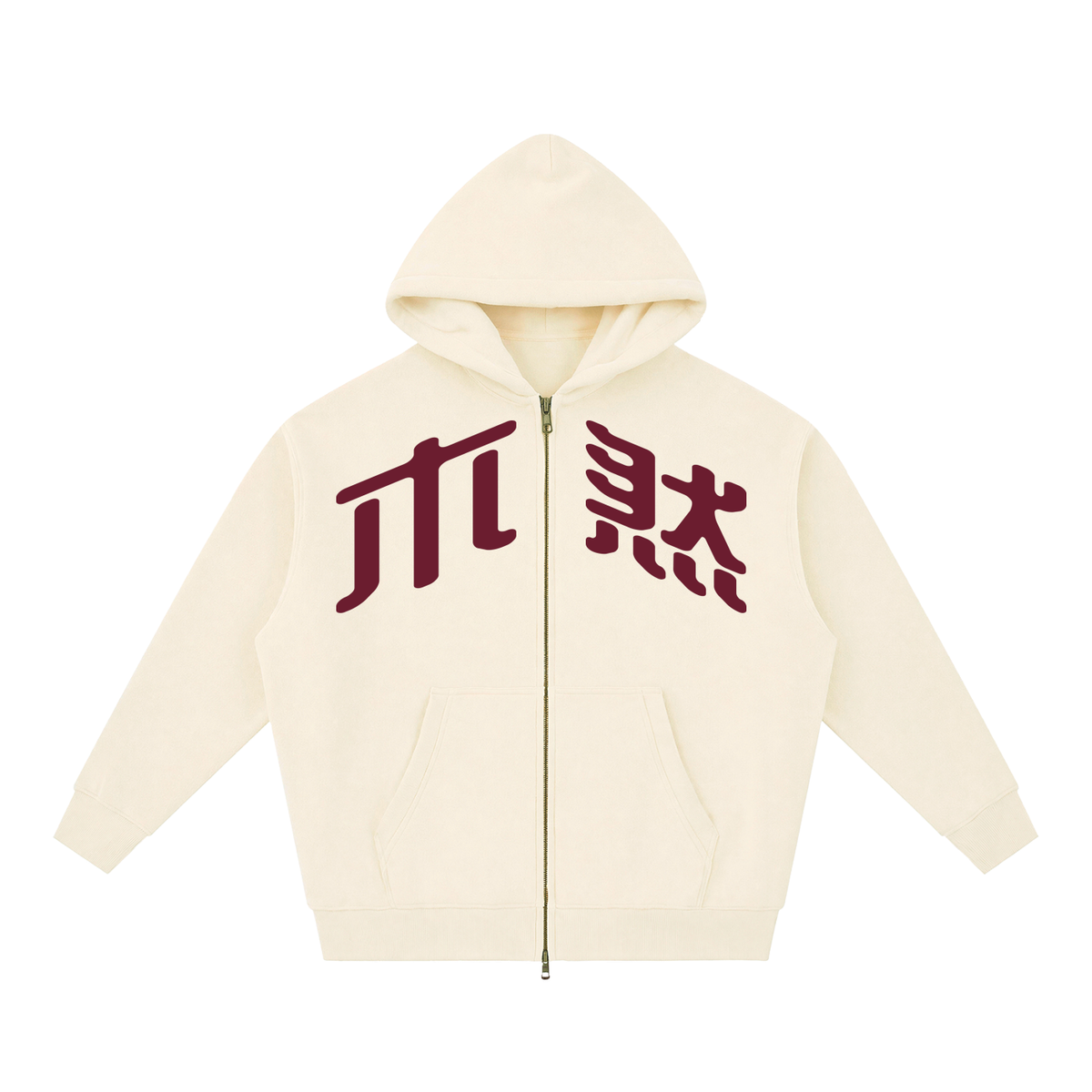 MURAN Boxy Zip-Up Hoodie Apricot