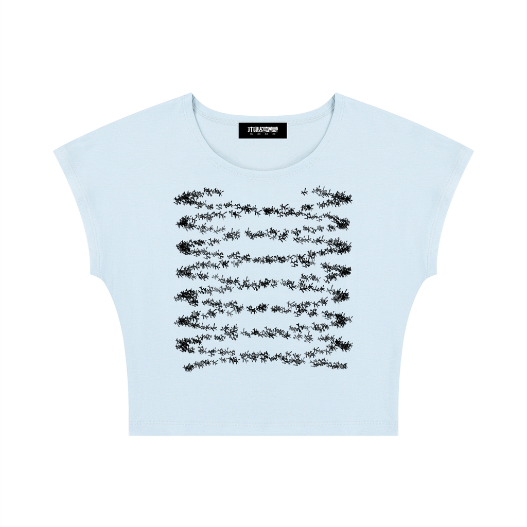 HELIX Slim Crop T-Shirt Light Blue
