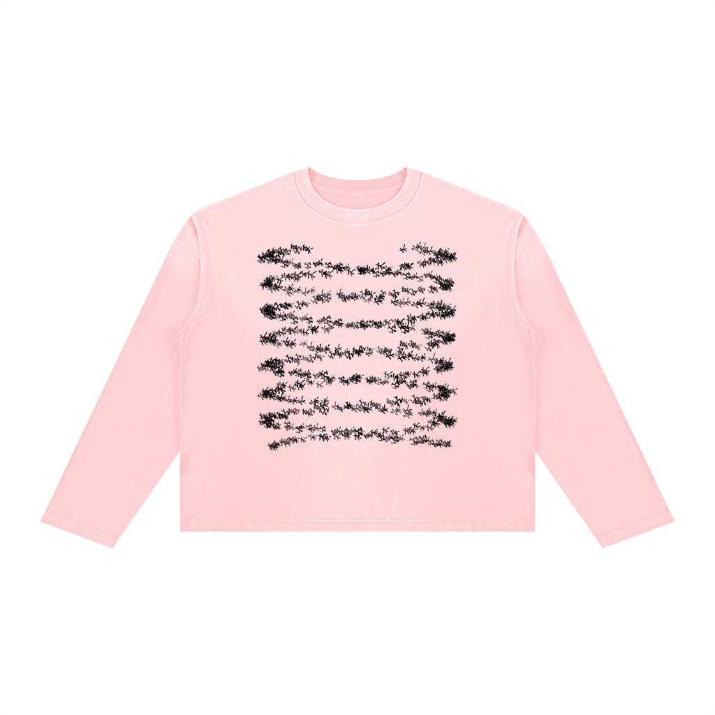 SUNFADE Boxy Long Sleeve T-Shirt Pink
