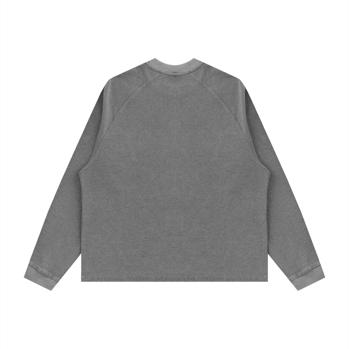 MURAN Waffle Knit Long Sleeve T-shirt Grey