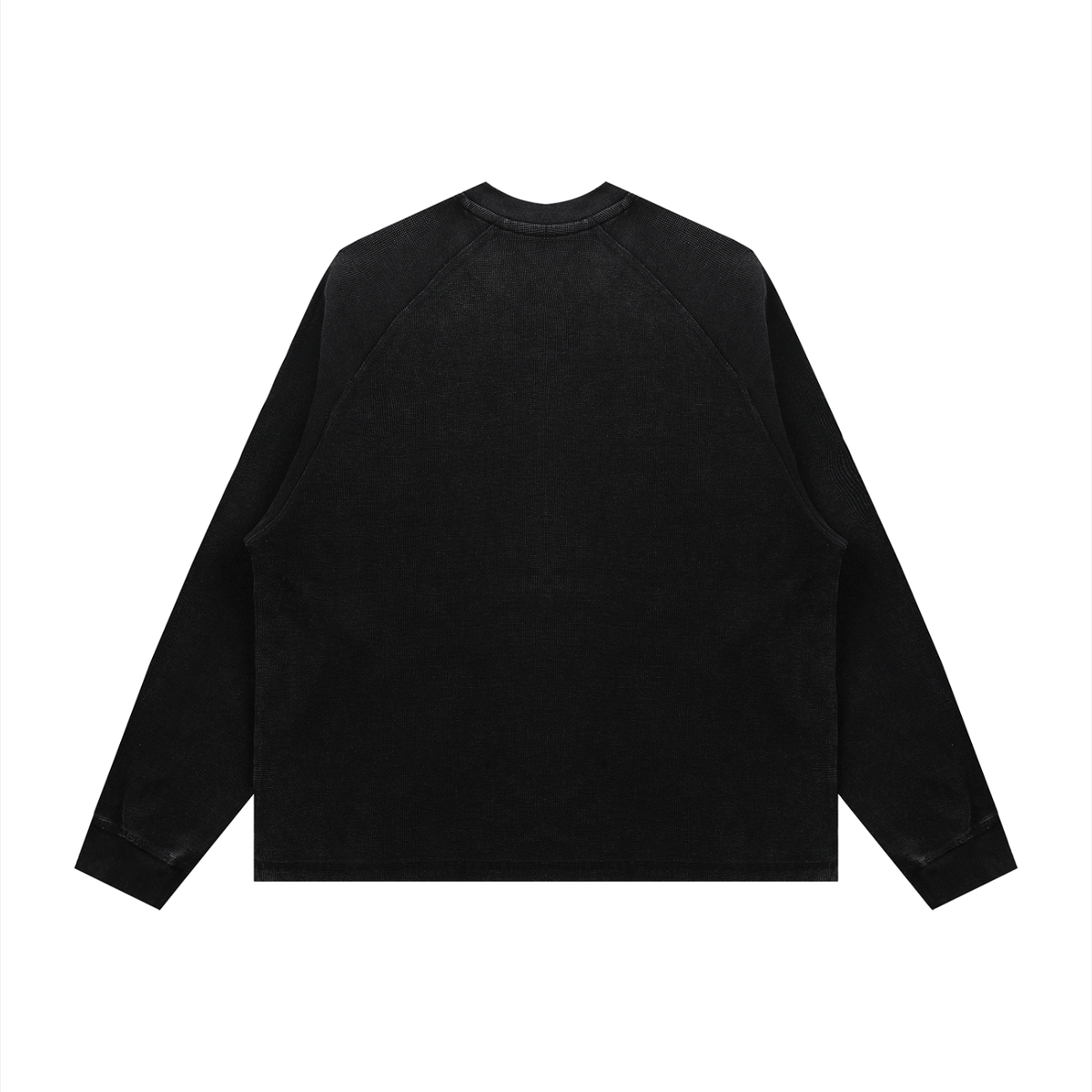 MURAN Waffle Knit Long Sleeve T-shirt Black