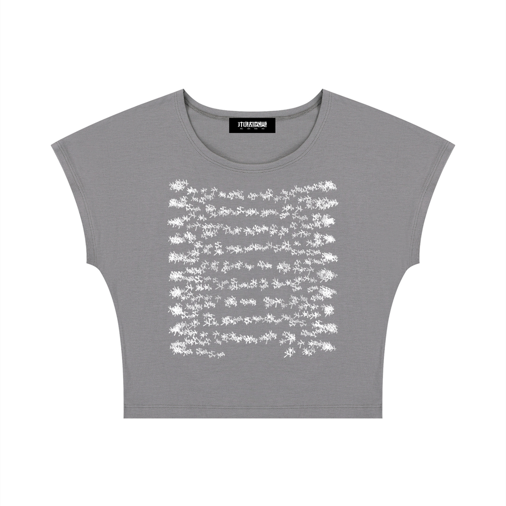 HELIX Slim Crop T-Shirt Grey