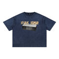 BRICK Boxy Cotton T-Shirt Navy
