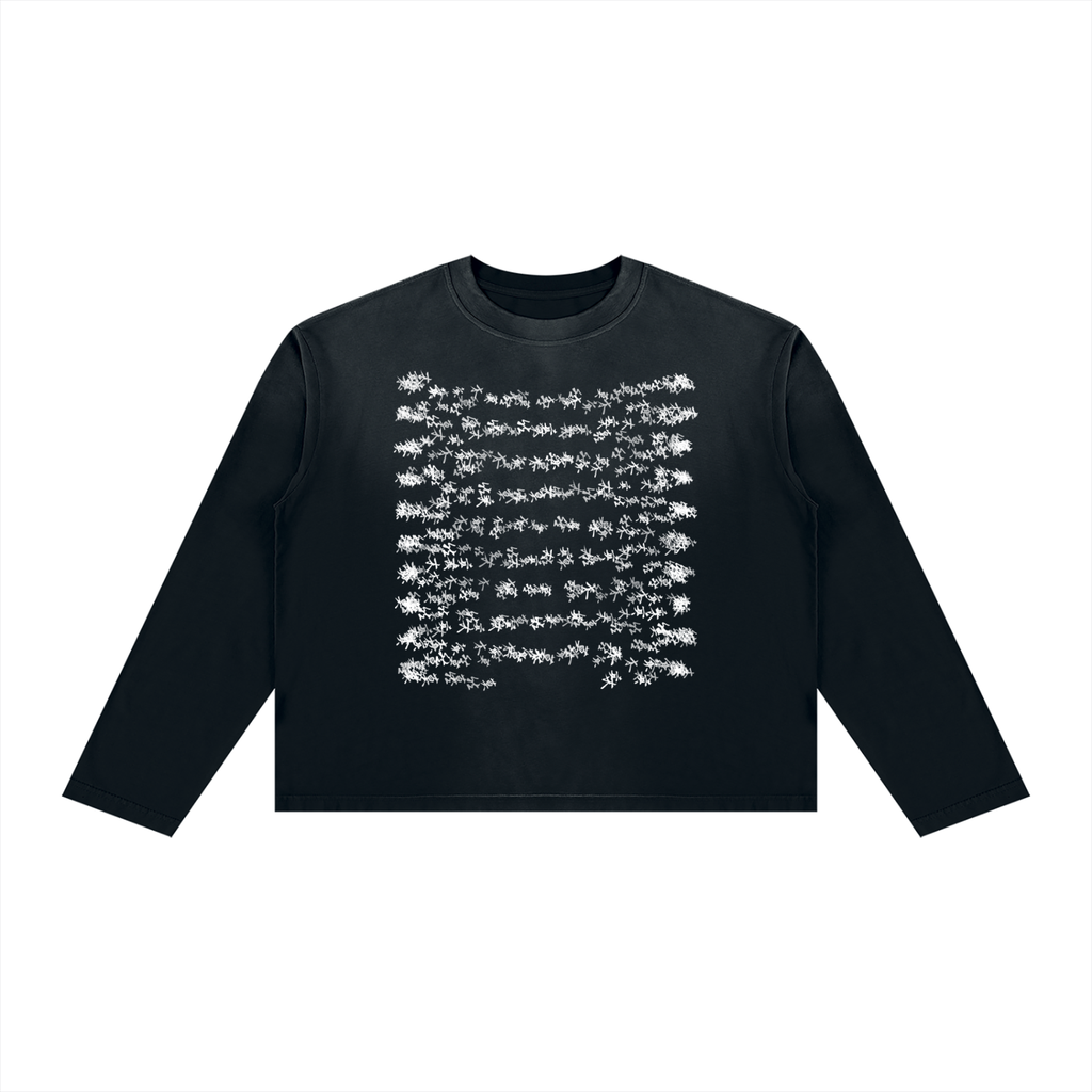 SUNFADE Boxy Long Sleeve T-Shirt Black